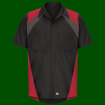 Tri-Color Short Sleeve Shop Shirt
