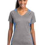 Ladies Heather Colorblock Contender ™ V Neck Tee