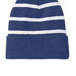 Striped Beanie with Solid Band