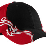 Colorblock Racing Cap with Flames