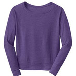 District® - Juniors Textured Wide Neck Long Sleeve Raglan DT272