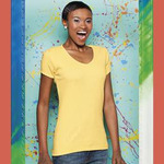 District® - Juniors 1x1 Rib V-Neck Tee. DT234V 